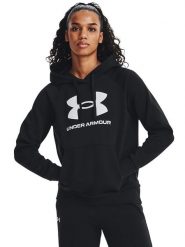 Under Armour Bluza "Rival" w kolorze czarnym rozmiar: M. Czarne bluzy damskie Under Armour, m, bez wzorów, z kapturem. Za 175.95 zł.