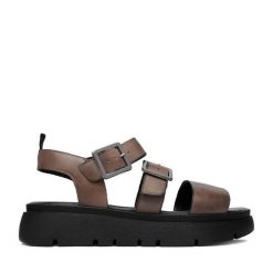 Sandały Lasocki. Szare sandały damskie Lasocki, bez wzorów, bez obcasa, na płaskiej podeszwie, bez zapięcia. Za 179.99 zł.