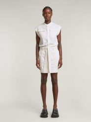 G-Star Sukienka w kolorze białym rozmiar: XXS. Białe sukienki damskie G-Star, bez wzorów, z tkaniny, retro, bez ramiączek. Za 304.99 zł.