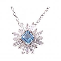 XARA Srebrny naszyjnik, wisiorek blue topaz, celebrytka 2,7 ct. Niebieskie naszyjniki damskie Braccatta, z granatem, srebrne. Za 265.00 zł.