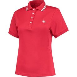 Koszulka do squasha damska Dunlop Club Polo z kołnierzykiem. Czerwone koszulki damskie Dunlop, bez wzorów, bez kołnierzyka, bez ramiączek. Za 139.99 zł.