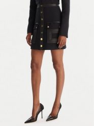 Elisabetta Franchi Spódnica trapezowa GO-120-57E2-V490 Czarny Regular Fit. Czarne spódnice damskie Elisabetta Franchi, bez wzorów, z syntetyku. Za 2,129.00 zł.