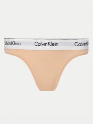 Calvin Klein Underwear Stringi 0000F3786E Pomarańczowy. Brązowe stringi Calvin Klein Underwear, bez wzorów, z bawełny. Za 79.99 zł.