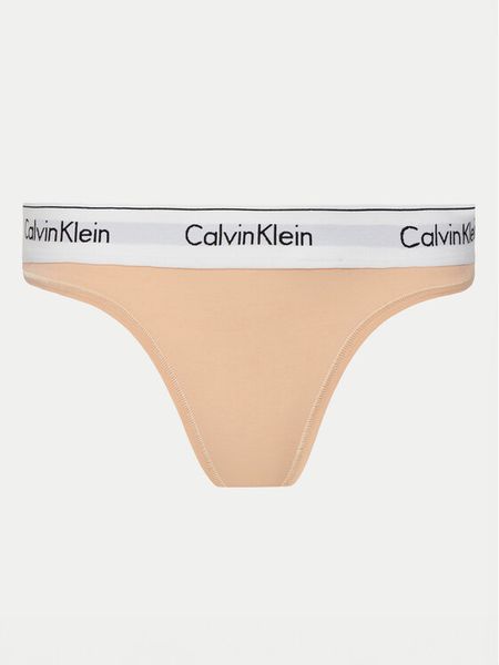 Calvin Klein Underwear Stringi 0000F3786E Pomarańczowy. Brązowe stringi Calvin Klein Underwear, bez wzorów, z bawełny. Za 59.99 zł.