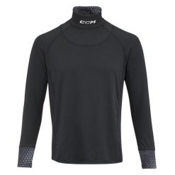 Ochraniacz szyi, bluza z długim rękawem, rozmiar JR/YT XL. Czarne bluzy damskie CCM, s, bez wzorów, z materiału, bez kaptura. Za 337.00 zł.