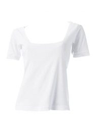 Heine Koszulka w kolorze białym rozmiar: 48. Białe bluzki damskie Heine, bez wzorów, bez kołnierzyka, bez ramiączek. Za 30.45 zł.