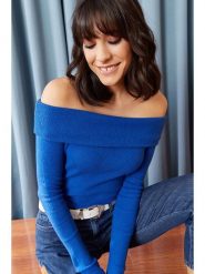 Olalook Bluzka w kolorze niebieskim rozmiar: onesize. Niebieskie bluzki damskie Olalook, bez wzorów, z bawełny, bez kołnierzyka, bez ramiączek. Za 43.47 zł.