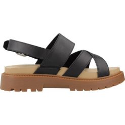 Sandały Timberland Model Clairemont Way Cross S Kolor Czarny. Czarne sandały damskie Timberland, bez wzorów, z materiału, bez obcasa, bez zapięcia. Za 378.20 zł.