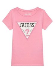 Guess T-Shirt J2YI51 K6YW1 Różowy Regular Fit. Czerwone koszulki i t-shirty dziewczęce Guess, z aplikacjami, z bawełny, bez kołnierzyka, bez ramiączek. Za 79.99 zł.
