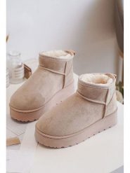 Rock & Joy Botki zimowe w kolorze beżowym rozmiar: 34. Brązowe botki damskie Rock & Joy, na zimę, z materiału, rockowe, bez obcasa, bez zapięcia. Za 145.26 zł.