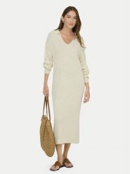 ONLY Sukienka dzianinowa Tessa 15353117 Beżowy Regular Fit. Brązowe sukienki damskie Only, bez wzorów, z dzianiny, bez ramiączek. Za 169.99 zł.