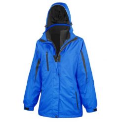 Kurtka Damska Journey 3 W 1. Czarne kurtki damskie RESULT, m, bez wzorów, z materiału, z kapturem. Za 405.99 zł.