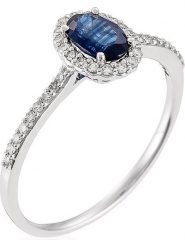 ATELIER DU DIAMANT Złoty pierścionek z diamentami i szafirem rozmiar: 48. Niebieskie pierścionki damskie ATELIER DU DIAMANT, z diamentem, złote. Za 1,696.99 zł.