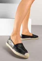 Czarne Espadryle Ozdobione Plecioną Cholewką i Sznurkiem Andisla. Czarne espadryle damskie Born2be, bez wzorów, z jeansu, bez obcasa. Za 54.99 zł.