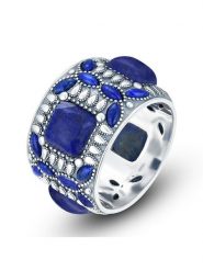 Nomad Srebrny pierścionek z lapis lazuli rozmiar: 58. Niebieskie pierścionki damskie Nomad, z lazurytem, srebrne. Za 346.99 zł.
