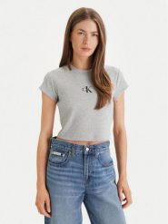 Calvin Klein Jeans T-Shirt LV047AB802 Szary Regular Fit. Szare t-shirty damskie Calvin Klein Jeans, s, bez wzorów, z bawełny, bez kołnierzyka. Za 209.99 zł.