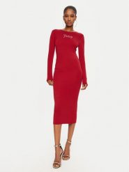 Juicy Couture Sukienka codzienna Dizzie JCWED24309 Czerwony Slim Fit. Czerwone sukienki damskie Juicy Couture, bez wzorów, bez ramiączek. Za 249.99 zł.