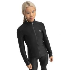 Kurtka rowerowa softshell damska J1 Vermont. Czarne kurtki damskie SIROKO, l, bez wzorów, z materiału, bez kaptura. Za 466.00 zł.