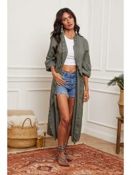 La Compagnie Du Lin Lniany kardigan w kolorze khaki rozmiar: XXL. Brązowe kardigany damskie La Compagnie Du Lin, xxl, bez wzorów, ze lnu. Za 241.45 zł.