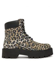Tommy Jeans Trzewiki Tjw Platform Cheetah Boots EN0EN03140 Brązowy. Brązowe botki damskie Tommy Jeans, z jeansu, bez obcasa, na płaskiej podeszwie, bez zapięcia. Za 749.99 zł.