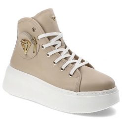 Beżowe Sneakersy Damiss Modne Obuwie Damskie. Brązowe obuwie sportowe damskie DAMISS, na wiosnę, z materiału, bez zapięcia, trekkingowe. Za 499.00 zł.