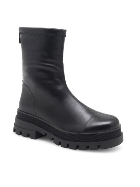 Jenny Fairy Botki Rosie HY58389-2 Czarny. Czarne botki damskie Jenny Fairy, ze skóry, bez obcasa, na słupku, bez zapięcia. Za 169.99 zł.