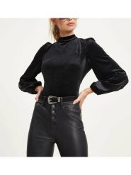 Milan Kiss Bluzka w kolorze czarnym rozmiar: L. Czarne bluzki damskie Milan Kiss, l, bez wzorów, bez kołnierzyka, bez ramiączek. Za 104.99 zł.