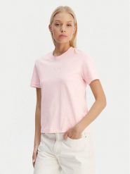 Calvin Klein T-Shirt LV044C905G Różowy Regular Fit. Czerwone t-shirty damskie Calvin Klein, s, bez wzorów, z bawełny, bez kołnierzyka. Za 169.99 zł.
