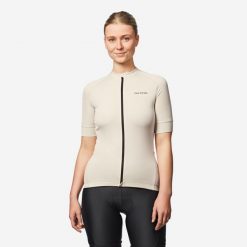 Koszulka rowerowa szosowa damska Van Rysel Discover. Brązowe koszulki damskie VAN RYSEL, l, bez wzorów, z materiału, bez kołnierzyka, bez ramiączek. Za 109.99 zł.