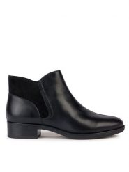 Geox Botki D Felicity D36G1D 04322 C9999 Czarny. Czarne botki damskie Geox, ze skóry, bez obcasa, na płaskiej podeszwie, bez zapięcia. Za 479.99 zł.