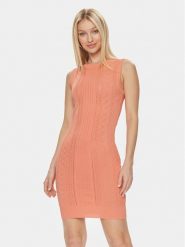 Guess Sukienka dzianinowa Es Sl Adaline W4GK11 Z2U00 Koralowy Slim Fit. Pomarańczowe sukienki damskie Guess, z aplikacjami, z dzianiny, bez ramiączek. Za 269.99 zł.