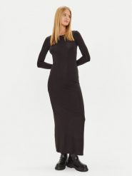 Gina Tricot Sukienka codzienna 24441 Czarny Slim Fit. Czarne sukienki damskie Gina Tricot, bez wzorów, z wiskozy, bez ramiączek. Za 99.99 zł.
