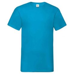 Koszulka Unisex Dla Dorosłych Z Dekoltem W Szpic. Niebieskie bluzki damskie Fruit of the Loom, s, bez wzorów, sportowe, bez kołnierzyka, bez ramiączek. Za 39.99 zł.