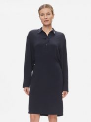 Tommy Hilfiger Sukienka koszulowa Smd Detail Fluid Knee Dress WW0WW41009 Granatowy Regular Fit. Niebieskie sukienki damskie Tommy Hilfiger, bez wzorów, z wiskozy, bez ramiączek. Za 899.99 zł.