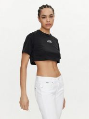 Vans T-Shirt Flying V Crew Crop Ii VN000GFF Czarny Regular Fit. Czarne t-shirty damskie Vans, s, bez wzorów, z bawełny, bez kołnierzyka. Za 79.99 zł.