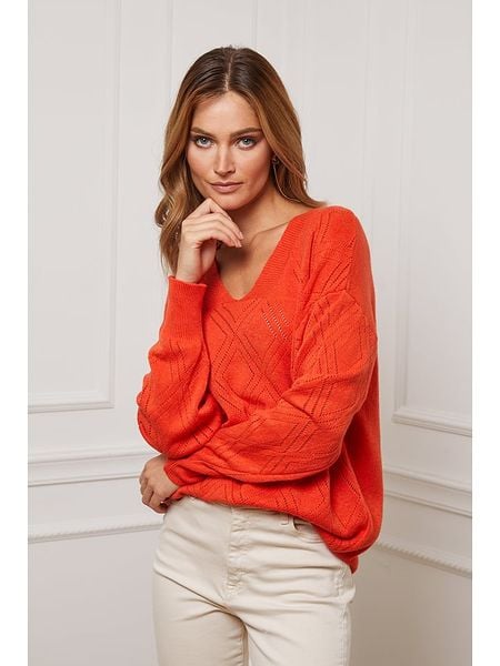 So Cachemire Sweter "Chola" w kolorze pomarańczowym rozmiar: XL. Pomarańczowe swetry klasyczne damskie So Cachemire, xl, z kaszmiru, bez kołnierzyka. Za 211.31 zł.