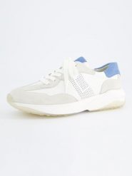 Paul Green Skórzane sneakersy w kolorze biało-błękitnym rozmiar: 40,5. Białe obuwie sportowe damskie Paul Green, bez zapięcia. Za 427.07 zł.