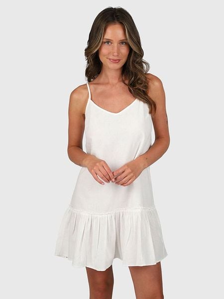 Brunotti Sukienka "Nami" w kolorze kremowym rozmiar: XS. Brązowe sukienki damskie Brunotti, bez wzorów, z wiskozy, bez ramiączek. Za 74.28 zł.