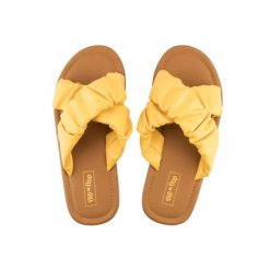 Klapki plażowe damskie Flip Flop Fauna Cross. Żółte klapki damskie Flip Flop, bez wzorów, bez obcasa, bez zapięcia. Za 112.00 zł.