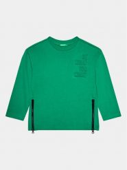 United Colors Of Benetton Bluzka 34MLC10ES Zielony Regular Fit. Zielone t-shirty i koszulki chłopięce United Colors Of Benetton, bez wzorów, z bawełny, bez kołnierzyka, bez ramiączek. Za 49.99 zł.