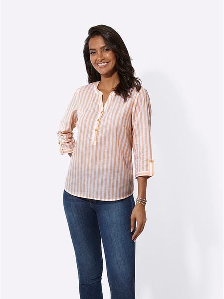 WITT WEIDEN Bluzka w kolorze biało-pomarańczowym rozmiar: 50. Białe bluzki damskie WITT WEIDEN, bez wzorów, z bawełny, bez kołnierzyka, bez ramiączek. Za 52.79 zł.