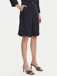 Marella Bermudy Pireo 2513141044 Granatowy Relaxed Fit. Niebieskie szorty damskie Marella, bez wzorów, ze lnu. W wyprzedaży za 509.99 zł.