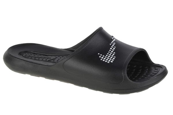 Klapki basenowe damskie Nike Victori One Slide. Czarne klapki damskie Nike, bez wzorów, z materiału, bez obcasa, bez zapięcia. Za 207.00 zł.