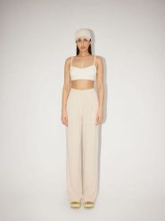 LeGer Spodnie "Thora" w kolorze beżowym rozmiar: 38. Brązowe spodnie materiałowe damskie LeGer, bez wzorów, z materiału. Za 121.99 zł.