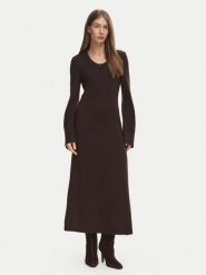 Tommy Hilfiger Sukienka dzianinowa Scoop WW0WW52306 Brązowy ciemny Regular Fit. Brązowe sukienki damskie Tommy Hilfiger, bez wzorów, z dzianiny, bez ramiączek. Za 849.99 zł.