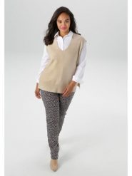 Aniston Bezrękawnik w kolorze beżowym rozmiar: 46. Brązowe swetry klasyczne damskie Aniston, bez kołnierzyka. Za 56.99 zł.