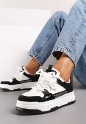 Czarne Płaskie Klasyczne Sneakersy Sznurowane Mlitha. Czarne obuwie sportowe damskie Born2be, z jeansu, bez zapięcia. Za 79.99 zł.