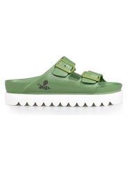 Avispas Klapki "Sunset" w kolorze zielonym rozmiar: 38. Zielone klapki damskie Avispas, bez wzorów, z otwartym noskiem, bez obcasa, na platformie, bez zapięcia. Za 104.99 zł.