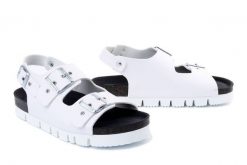 DR. BRINKMANN 710165-03 weiss, sandały damskie. Białe sandały damskie Dr. Brinkmann, bez wzorów, bez obcasa, bez zapięcia. Za 185.43 zł.