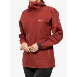 Kurtka przeciwdeszczowa damska Salewa Puez Aqua 4 PTX 2.5L Jacket. Czerwone kurtki damskie Salewa, l, bez wzorów, bez kaptura. Za 573.95 zł.